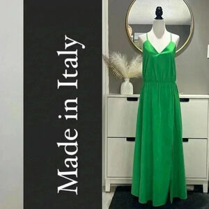 BNWT Made in Italy Women’s Vanessa Zani maxi dress size XL  in acid Green Colour